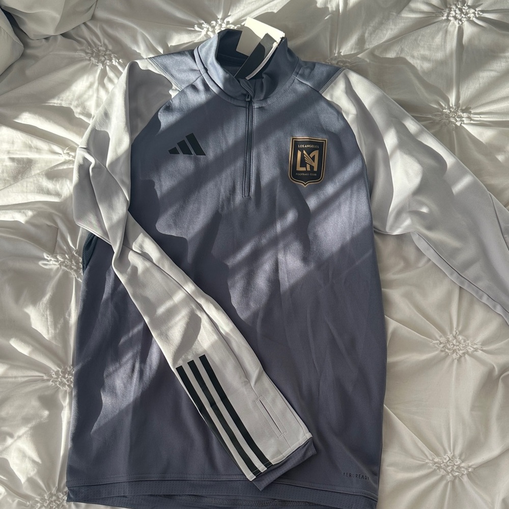 Adidas LAFC Gray and White Pullover